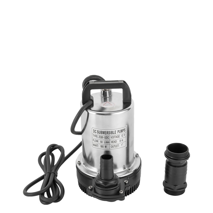 Pompa submersibila pentru apa, 13.21 GPM, 160W, inox, design compact, functionare silentioasa