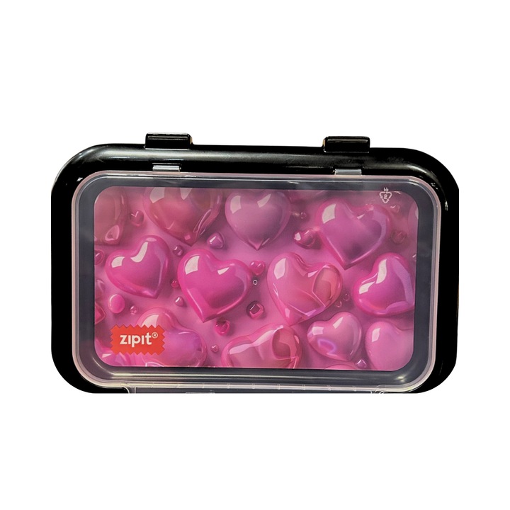Penar ZIPIT, 2 compartimente, reciclabil, baloane roz, 215x150x60mm