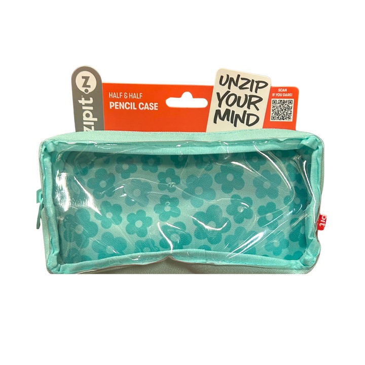 Penar Cu Fermoar Zipit Half & Half 2 Compartimente - Mint Flowers