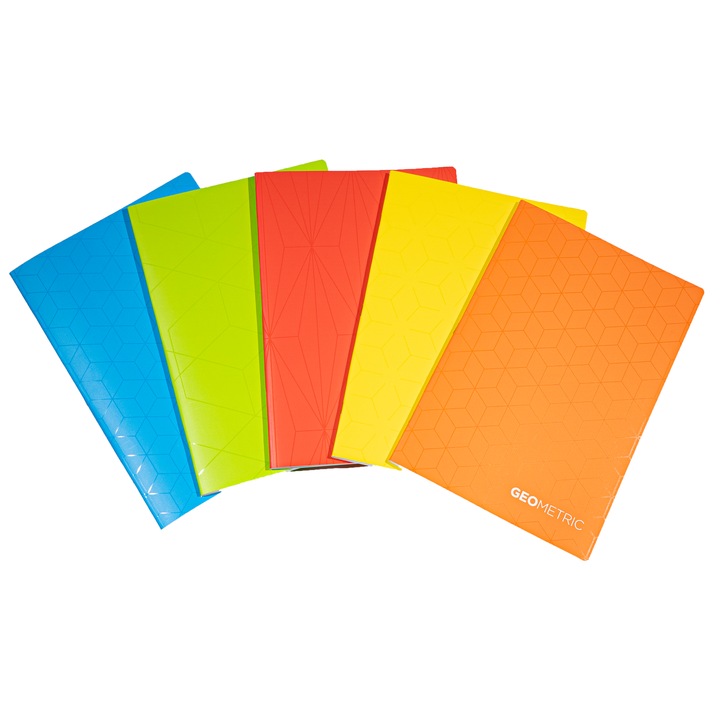 Caiet A4, 60 File, 80gsm, Coperta Carton 300gsm, Design Geometrics - Matematica