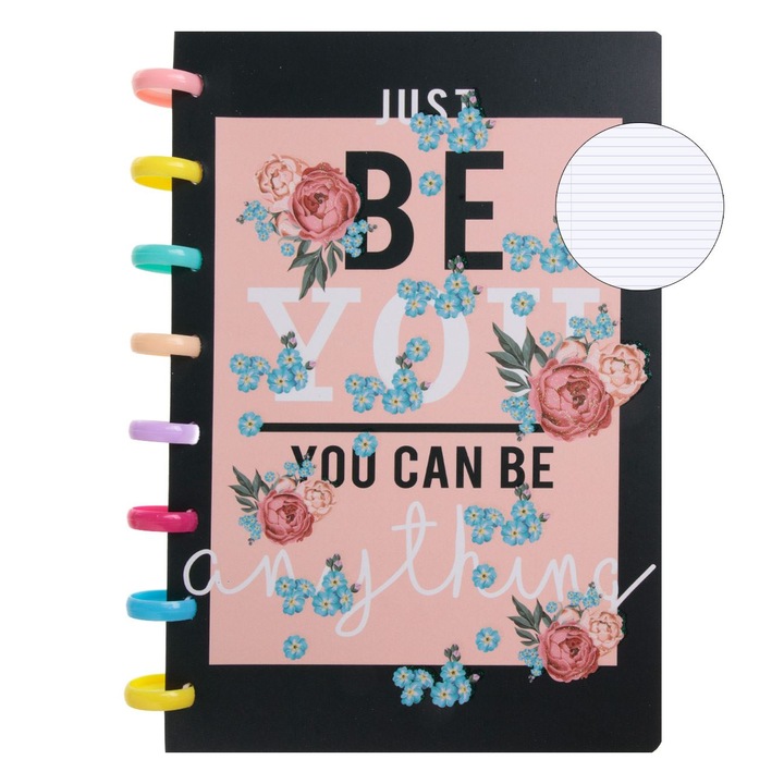 Тетрадка a5 магическа флорална щипка "бъди ти" - 80 листа