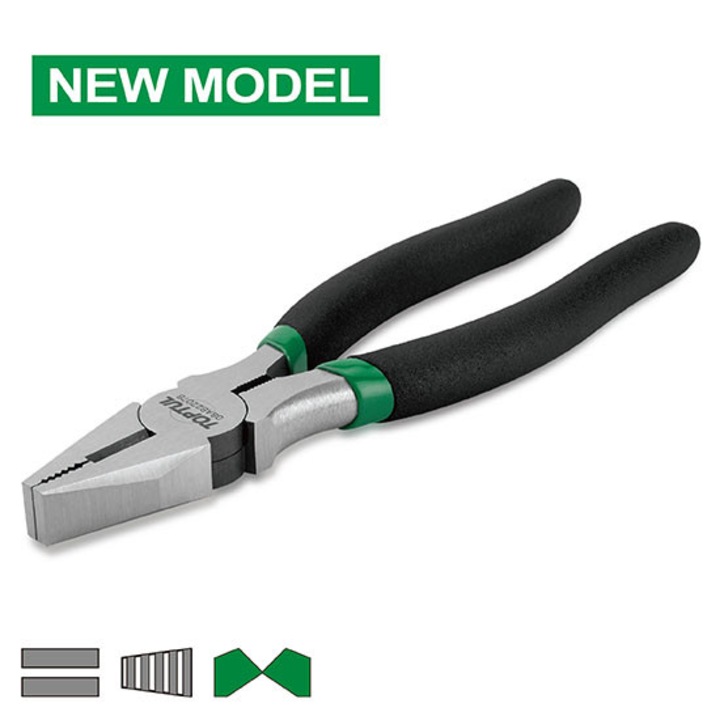 Cleste TOPTUL combinat DBAB2208B, dimensiune 8 inch/203.2 mm, capacitate taiere 3 mm, manere cauciucate, otel crom vanadiu