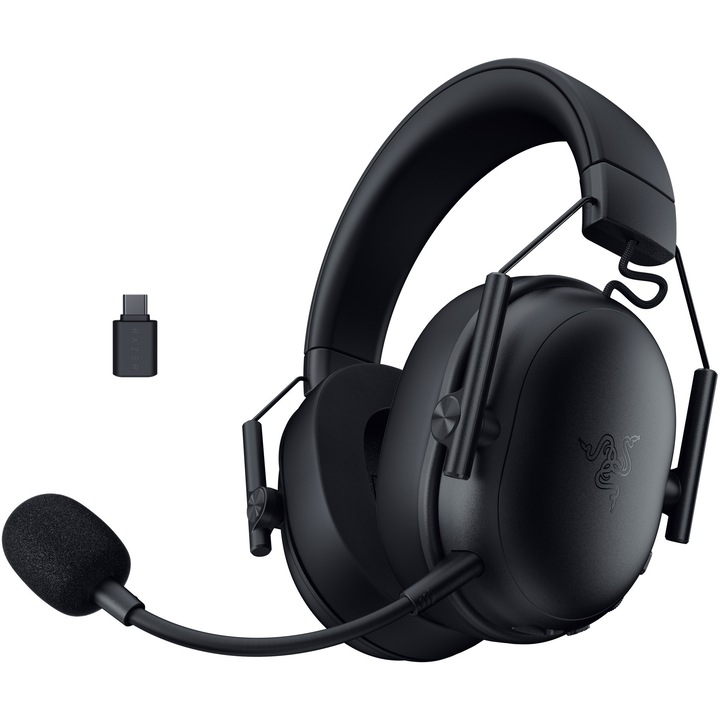 Слушалки gaming wireless Razer Blackshark V3 X Hyperspeed, еднопосочен микрофон, активна шумоизолация, 7.1 звукова система, честота 20 -28000, автономия 70 часа, черен