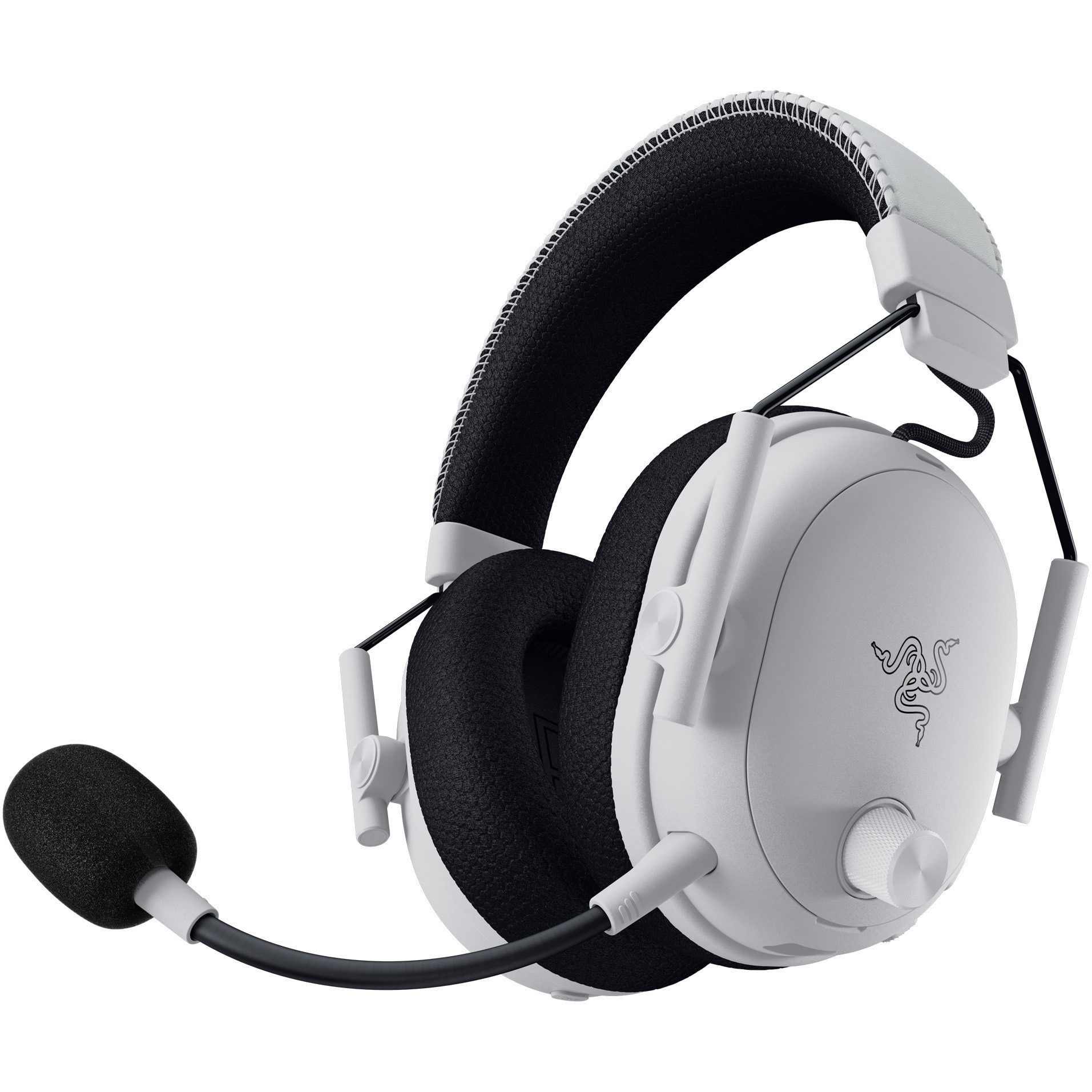 Casti gaming wireless Razer Blackshark V3 Pro, microfon unidirectional, izolare fonica activa, sistem sunet 7.1, frecventa 20 - 28000, autonomie 70 ore, alb