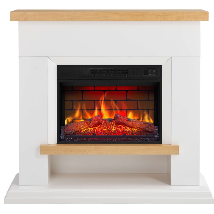 Semineu electric ArtiFlame Shelford AF23BS alb