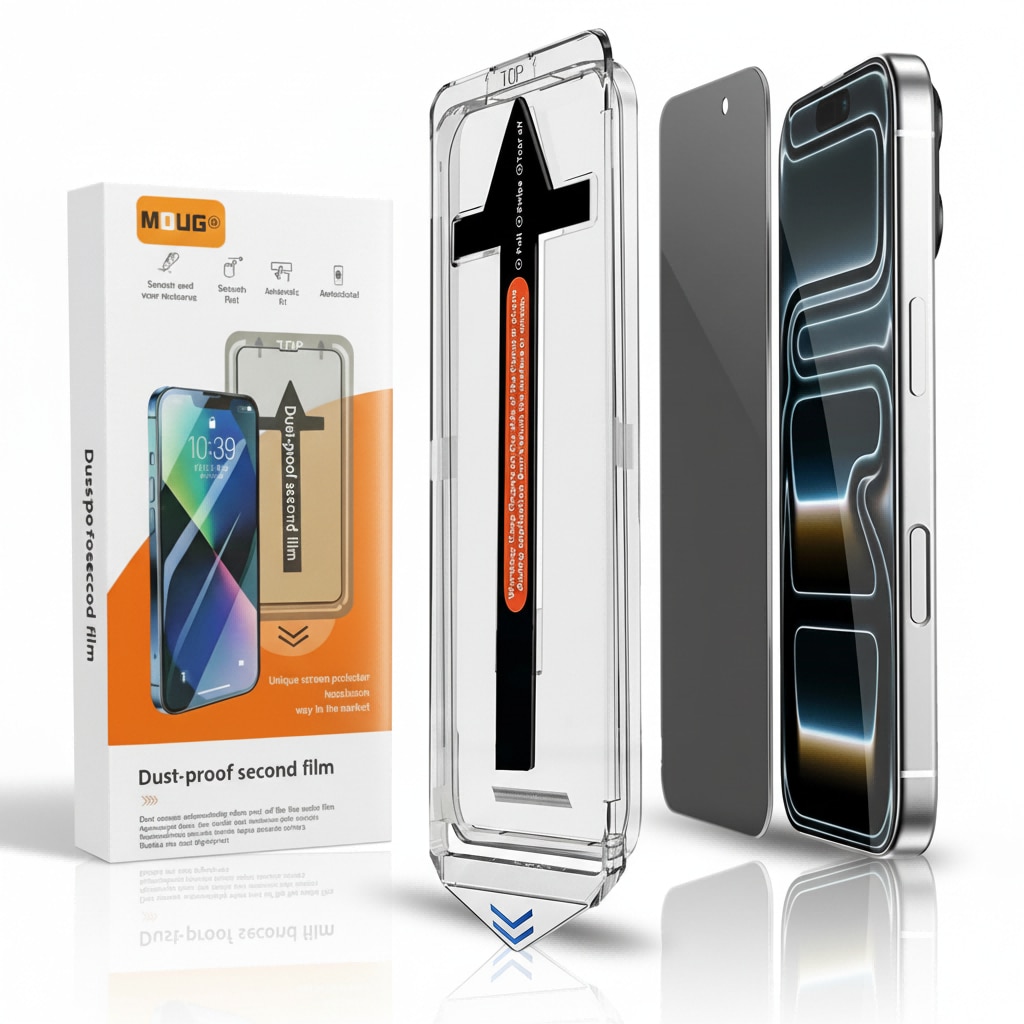 Folie de Protectie Ecran Privacy pentru iPhone 17 Pro, cu Kit de Montare Instanta si Functie Automata de Indepartare a Prafului, din Sticla Temperata 9H+, Claritate Super HD, Tratament Oleofob si Anti-Amprente