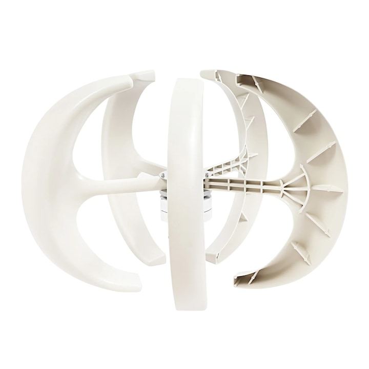 Generator de energie eoliană, fibră de nailon, eficienta ridicata, design ecologic, IP67, 600W, 12V, alb