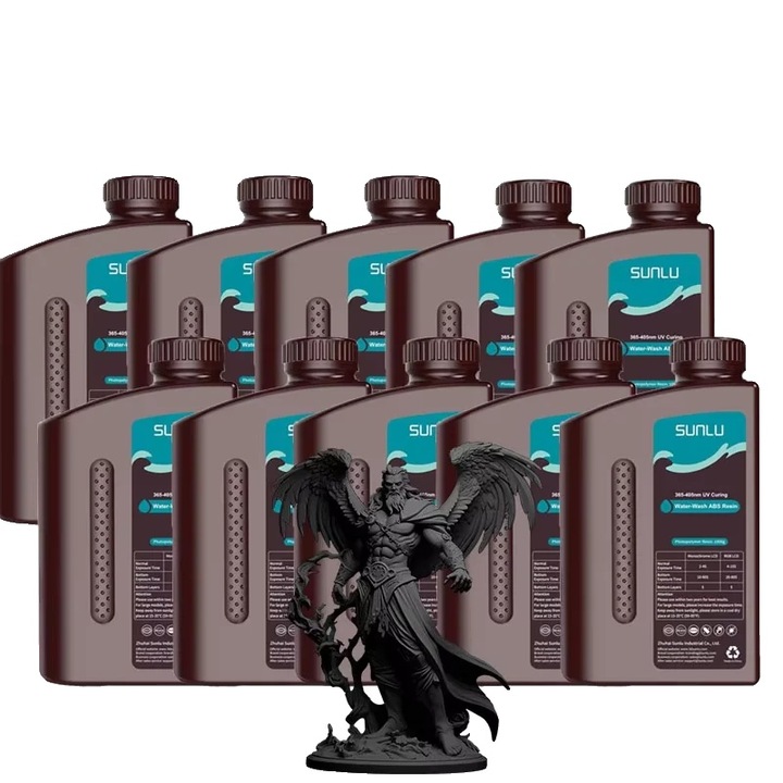 3D gyanta, WWABS, fekete, 1000g, vízzel mosható, könnyen tisztítható