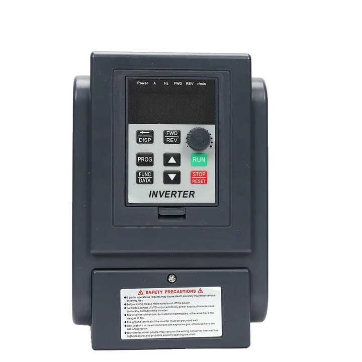 Invertor cu frecventa variabila, 0.75kW, control PWM, negru, 18x12.5x13.5cm