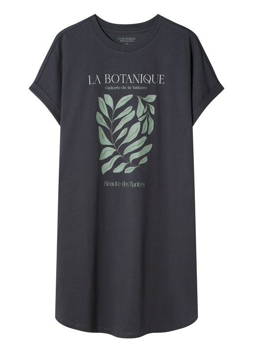 Camasa de noapte dama cu imprimeu cu crengute cu frunze si text, Danna Henderson, Floral