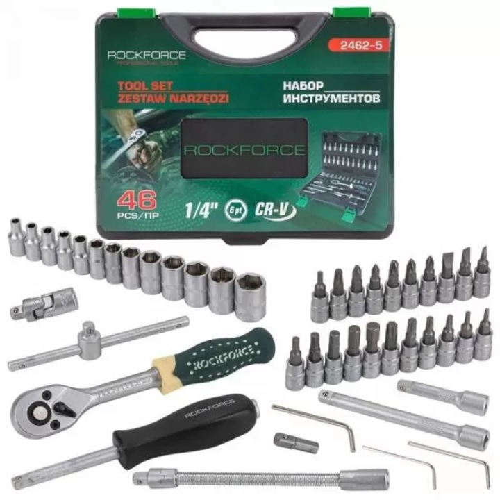 Set de chei tubulare Rockforce RF-2462-5, 1/4″, 46 piese