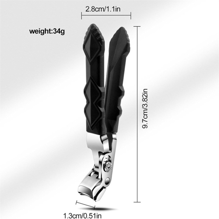 Клещи за нокти Sunvo от неръждаема стомана с извито острие и система за захващане, за дебели или врастнали нокти