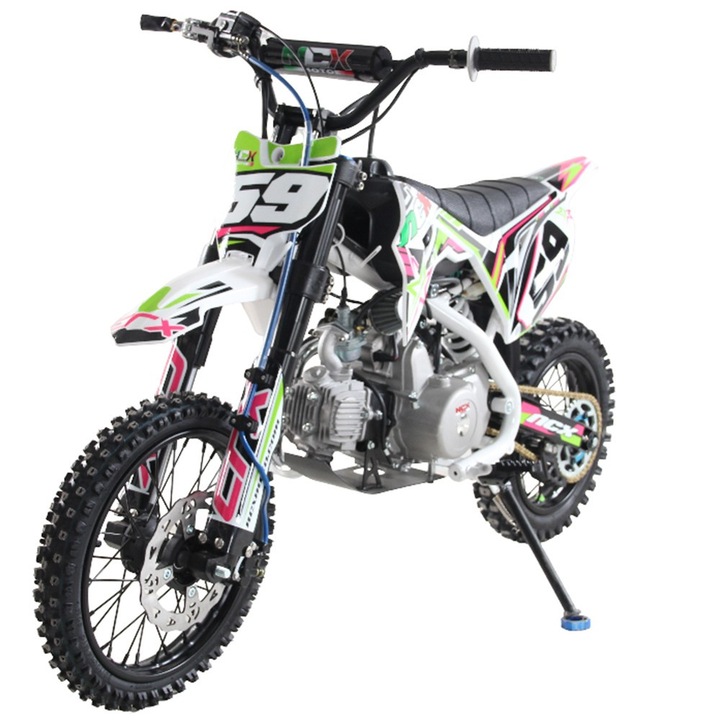Motocicleta cross 125cc NCX CRX 4T benzina 14/12 negru/verde/roz