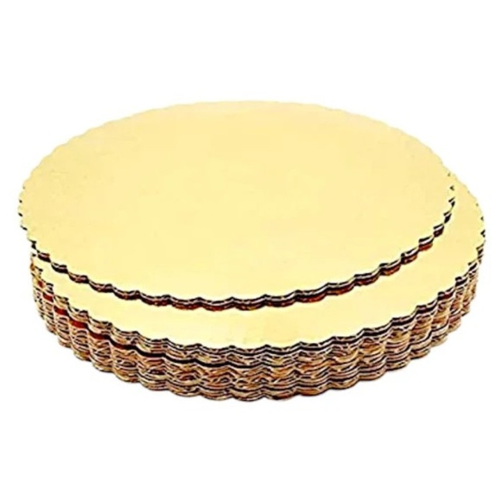 Set 10 bucati disc auriu pentru tort, Ø26