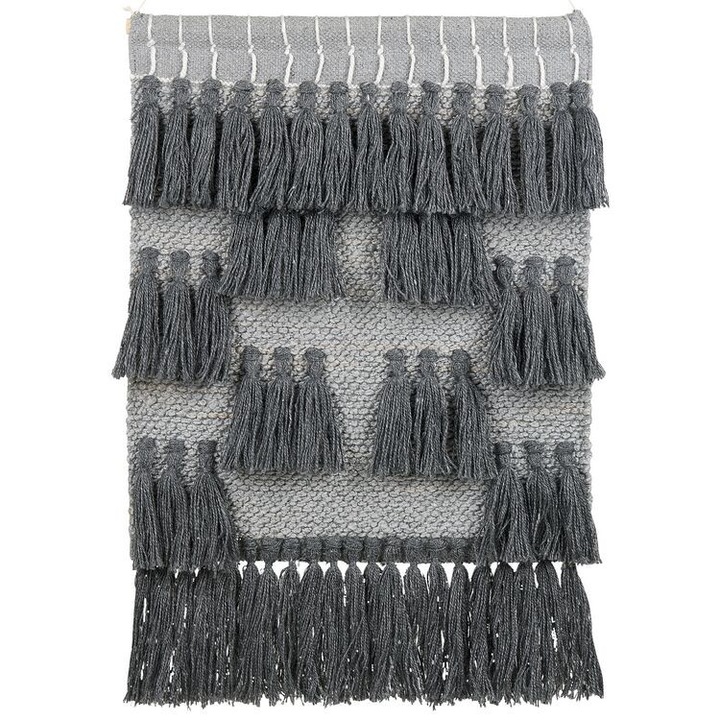 Függő dekoráció Jiwa Négyszögletes Pamut Szürke