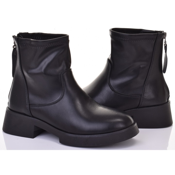 Botine Martinus Piele Ecologică Negru, Negru