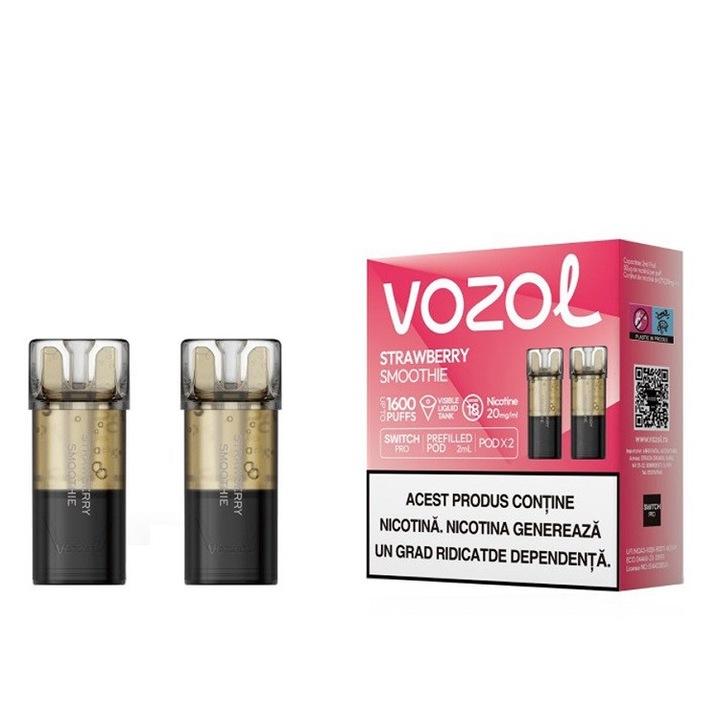 Set 2 cartuse Vozol Switch Pro 800 pufuri 20mg - Strawberry Smoothie