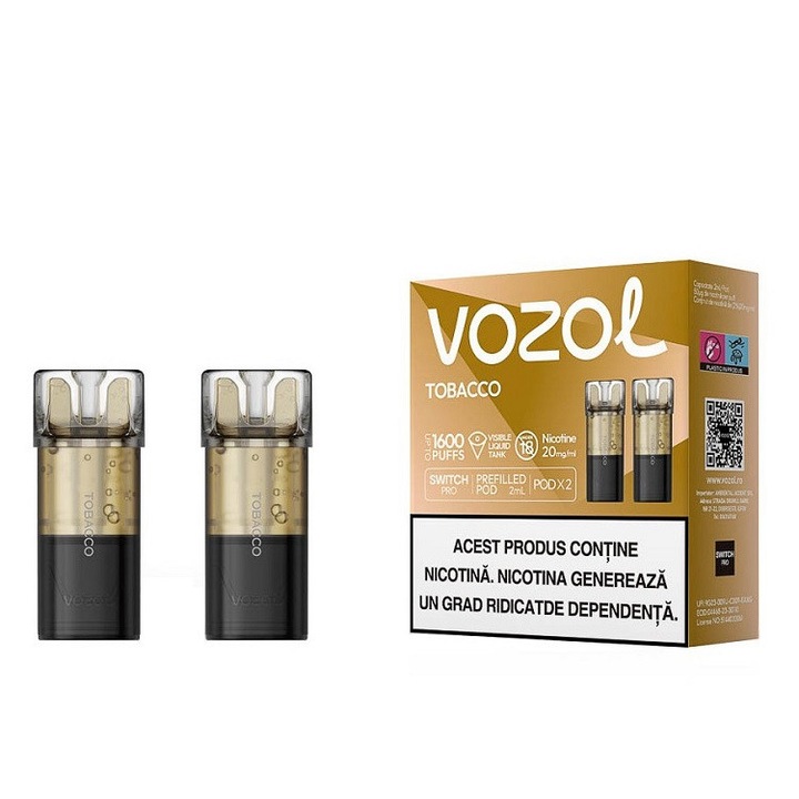Set 2 cartuse Vozol Switch Pro 800 pufuri 20mg - Tobacco