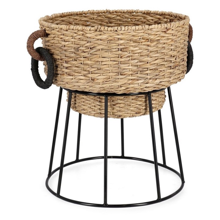 Suport ghiveci flori negru natur Tanisha ø48x58 h