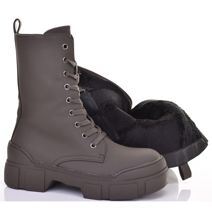 Botine dama, Martinus, Piele ecologica, Verde, 36 EU