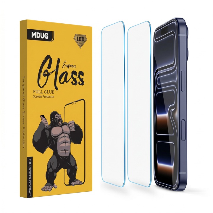 Set 2 Folii Protectie pentru iPhone 17 Pro Max, Sticla Temperata 9H+, Claritate Super HD, Tratament Oleofob si Anti-Amprente