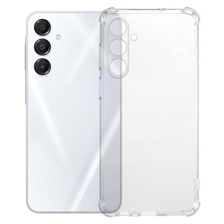 Samsung Galaxy A17 4G / A17 5G kompatibilis szilikon hátlaptok, erősített sarkokkal, átlátszó, Anti Shock, 1, 5mm