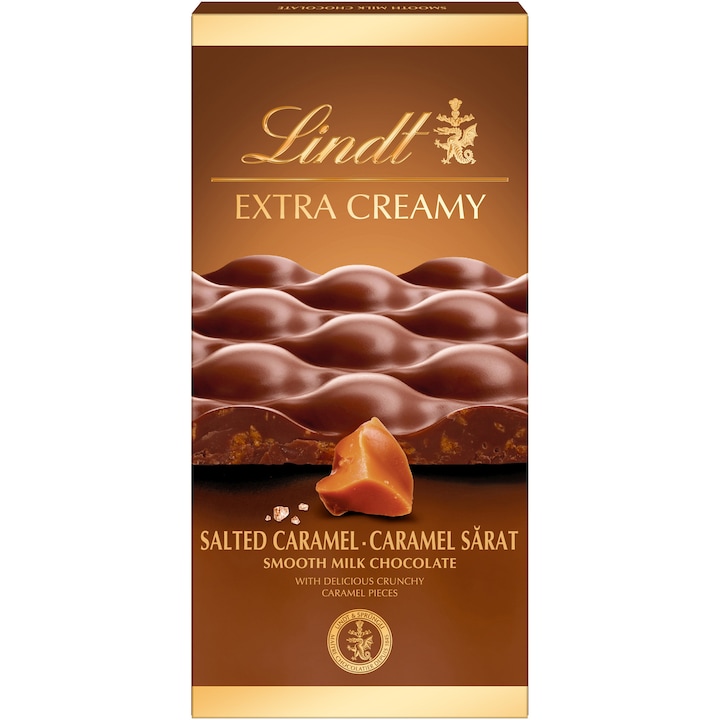 Ciocolata Cu Caramel Și Sare Lindt Extra Creamy, 80g