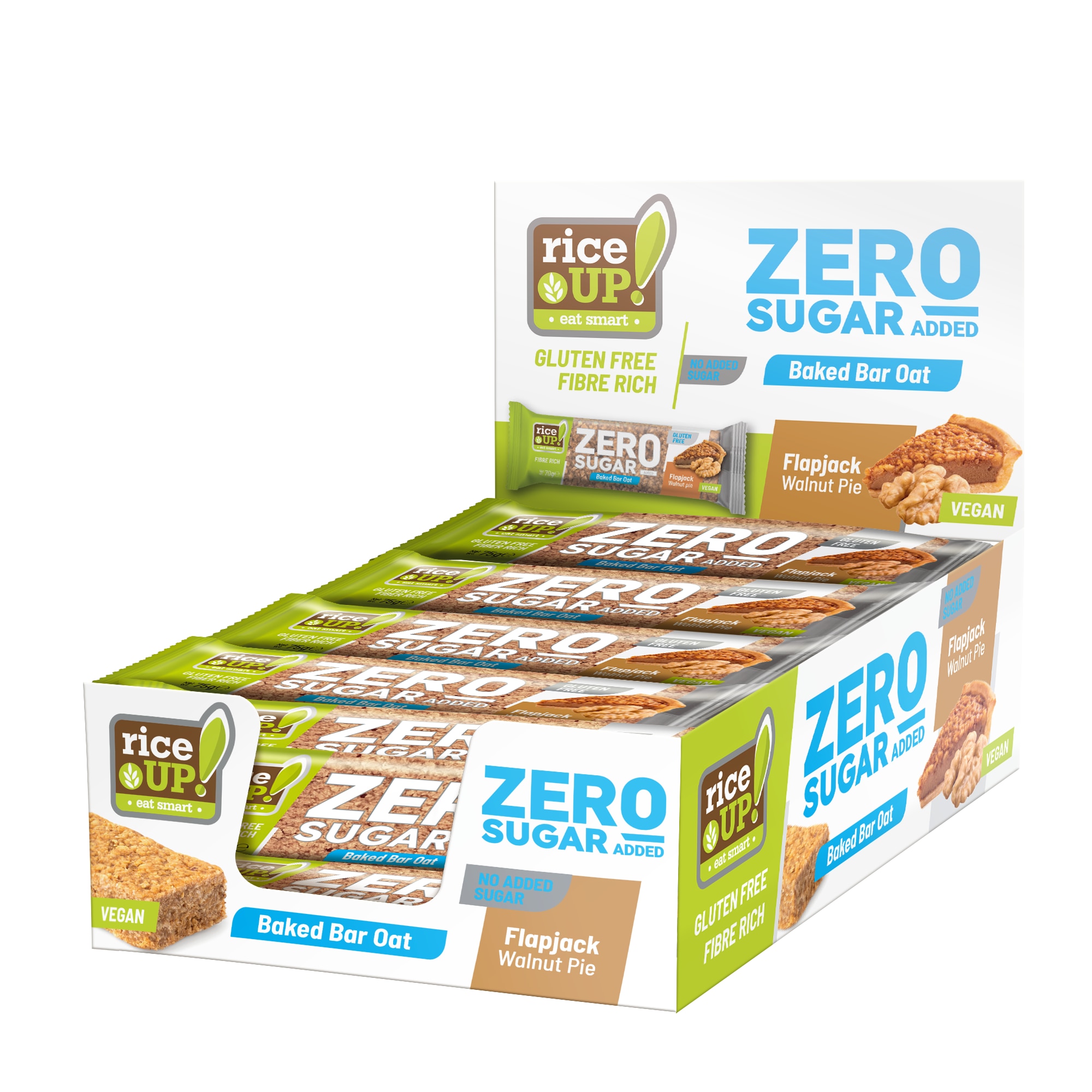 Baton Din Ovaz Fara gluten Tarta Cu Nuci Riceup, 70gx12