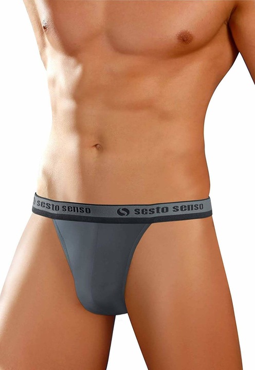 Tanga pentru barbati Sesto Senso STM01, bumbac/elastan, gri