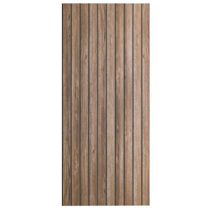 Placa decorativă QHome model riflaj, polistiren, lemn, 120x50x2cm