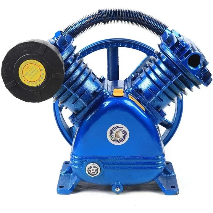 Compresor aer, cap compresor V cu 2 cilindri DFV-0.6/8, 5, 5 CP, 600 l/min, 115 PSI, albastru