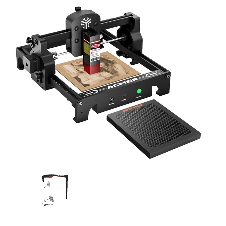 Gravor laser portabil S1 cu design compact, precizie inalta, 6W, 130x130mm, cu suport USB
