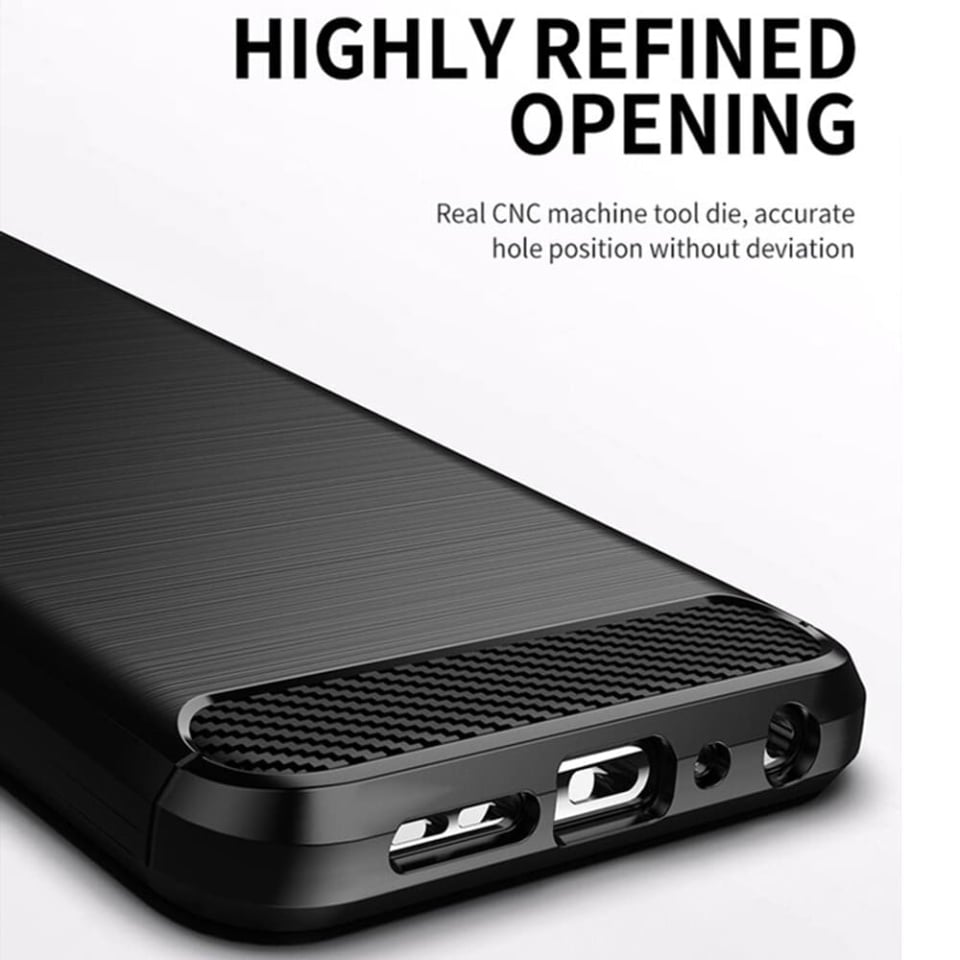 Husa pentru Samsung Galaxy S21 FE 5G, SKYDDAR INNOVATION, Carbon Silicone, din Silicon Slim, cu textura Fibra Carbon, set cu sticker, Negru