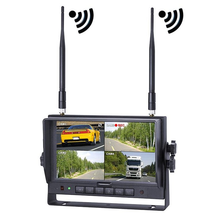 Ecran multi display Vignal, wireless - 2, 4 Ghz de 7 inchi, monitorizare camion