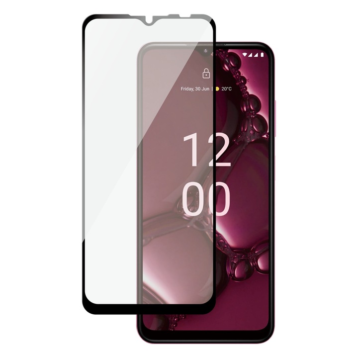 Biztonságos üvegfólia Nokia G42 5G-hez, UWF, fekete