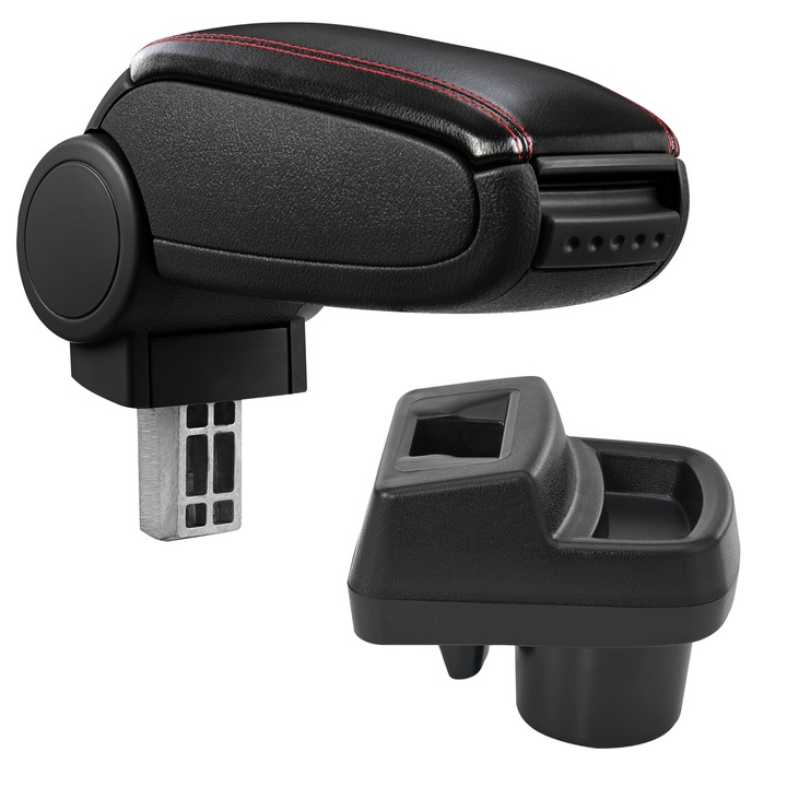 Cotiera auto, pro.tec, PXBK-0002 Opel Corsa F imitatie piele, negru, cu cusatura rosie