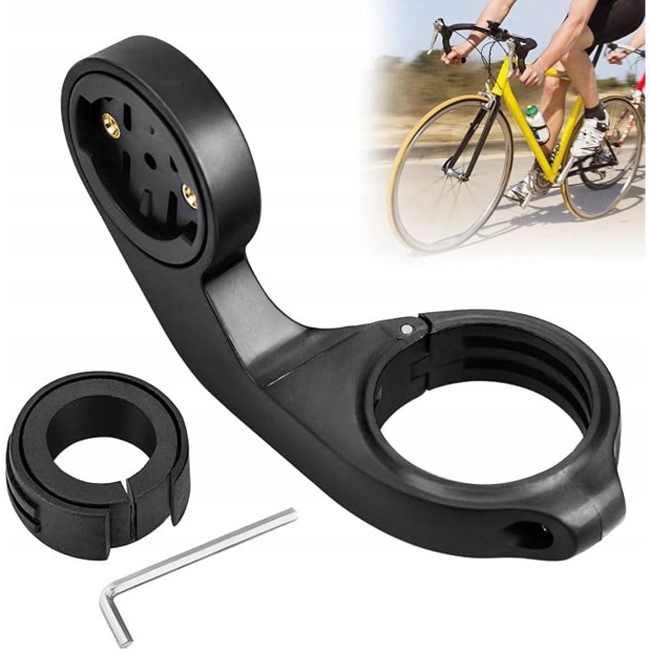 Suport bicicleta extensibil pentru ghidon, 13x10,5x4cm, compatibil cu Garmin, pentru ghidoane de 25-35mm