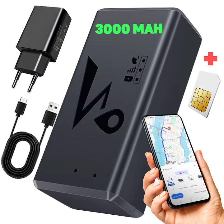 GPS Tracker Auto 4G LTE Mini cu Magnet Puternic, Baterie 3000mAh, Autonomie 60 Zile, Monitorizare in Timp Real, Localizare GPS/BDS/LBS/GSM, Alarme Inteligente, SIM Inclus, Fixare Sigura, Istoric Traseu, Alerte Viteza, Vibratii, Gard Electronic