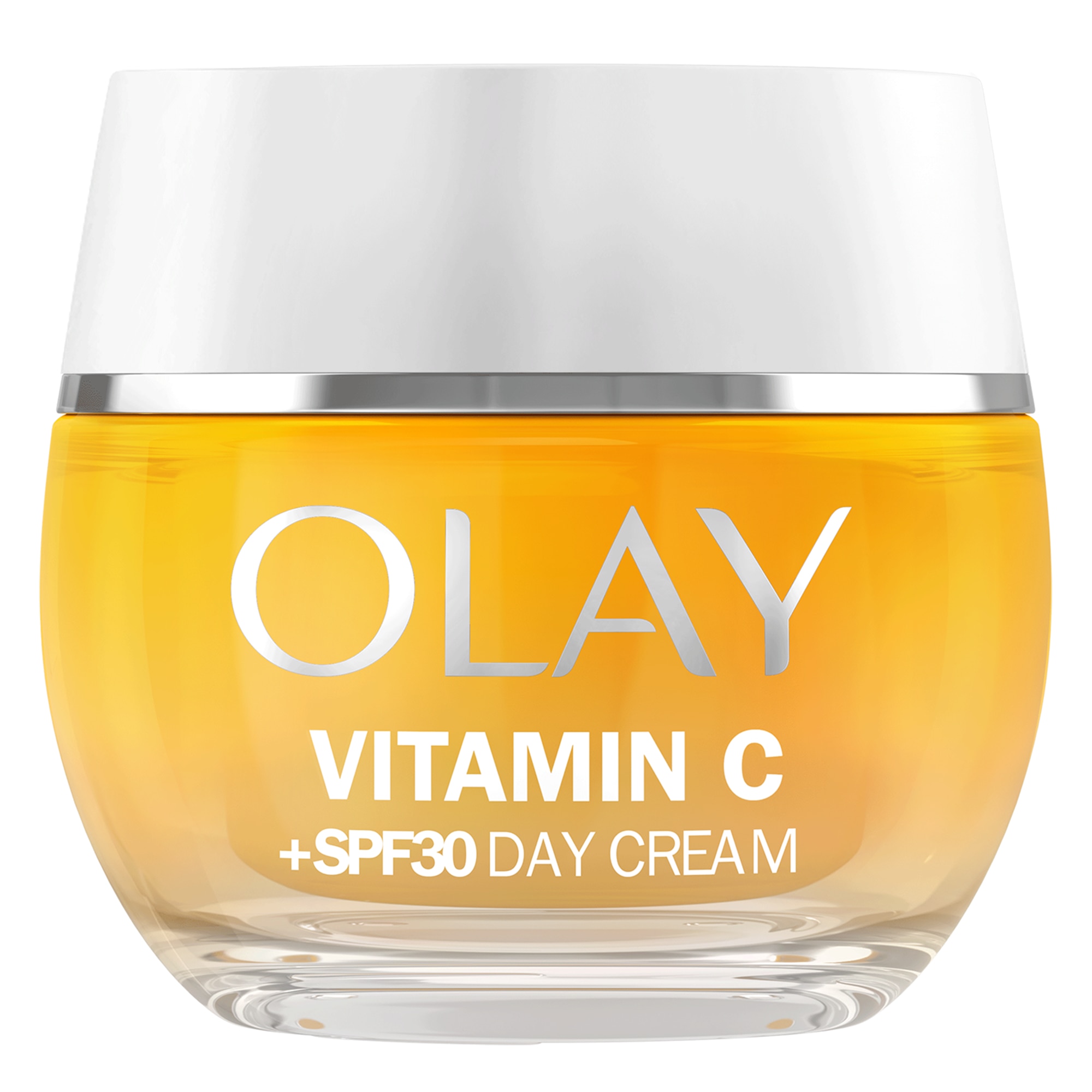 Olay Vitamin C Brighten & Glow: Crema cu textura fluida pentru un ten stralucitor, imbogatita cu niacinamida si protectie solara foarte ridicata SPF 30+, 50 ml
