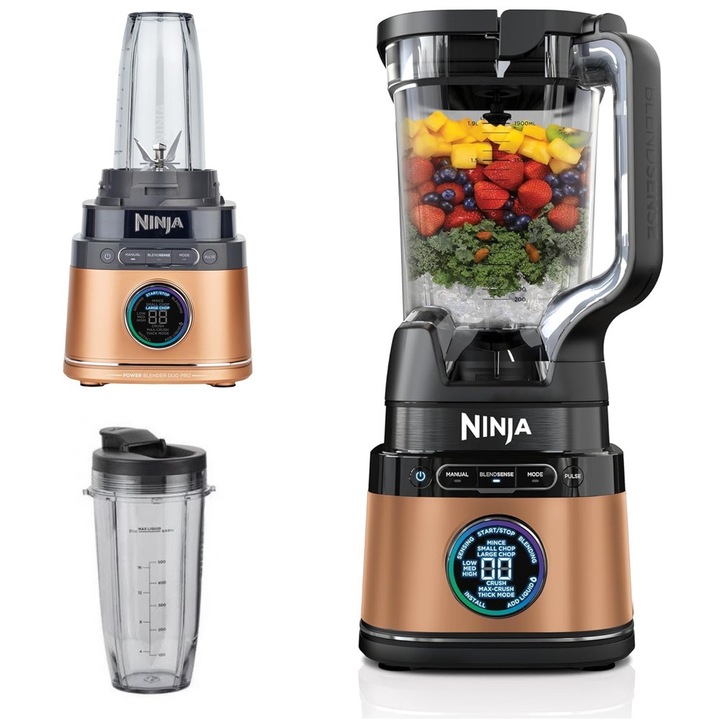 Mixer cu bol Ninja TB301EUCP, 2, 1 litri, 1200 W, zdrobirea ghetii, set cu cana de 700 ml