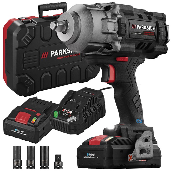 PARKSIDE PERFORMANCE® 20 V akkus ütvecsavarozó készlet – 1898 Nm, 4 Ah akkumulátorral és töltővel - PASSP 20-Li C4