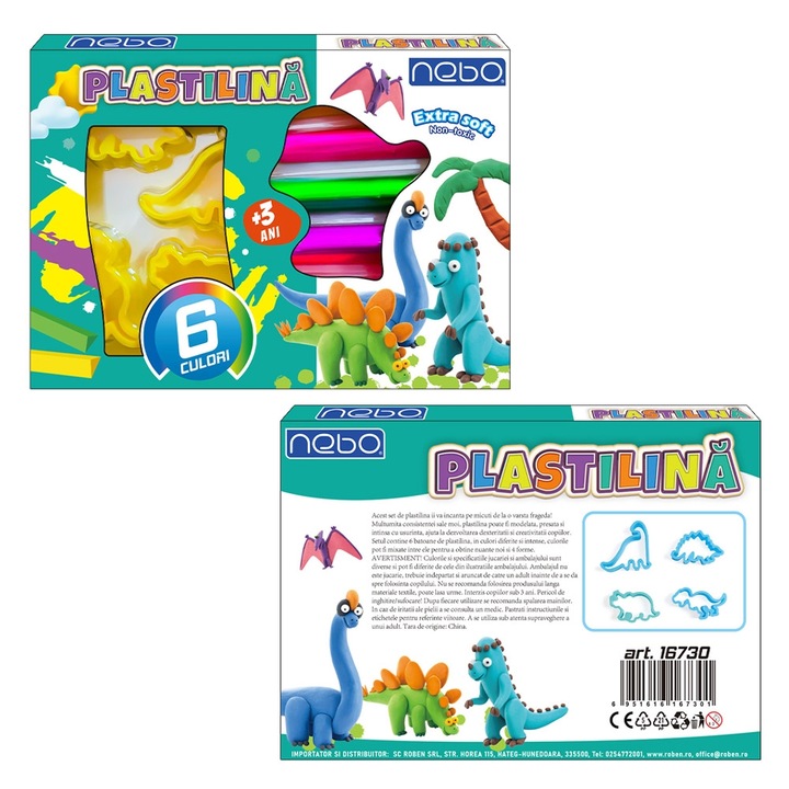 NEBO gyurma 6 színben formákkal és kiegészítőkkel