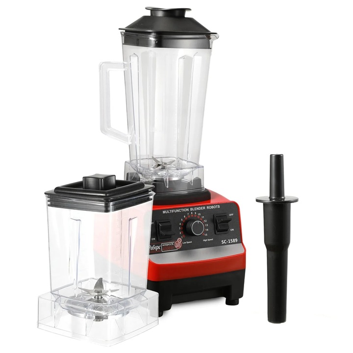 Blender profesional de bucatarie, Mixer comercial de banc, Putere 2000W, Sparge gheata, Sucuri si smoothie-uri, Procesor de alimente stationar