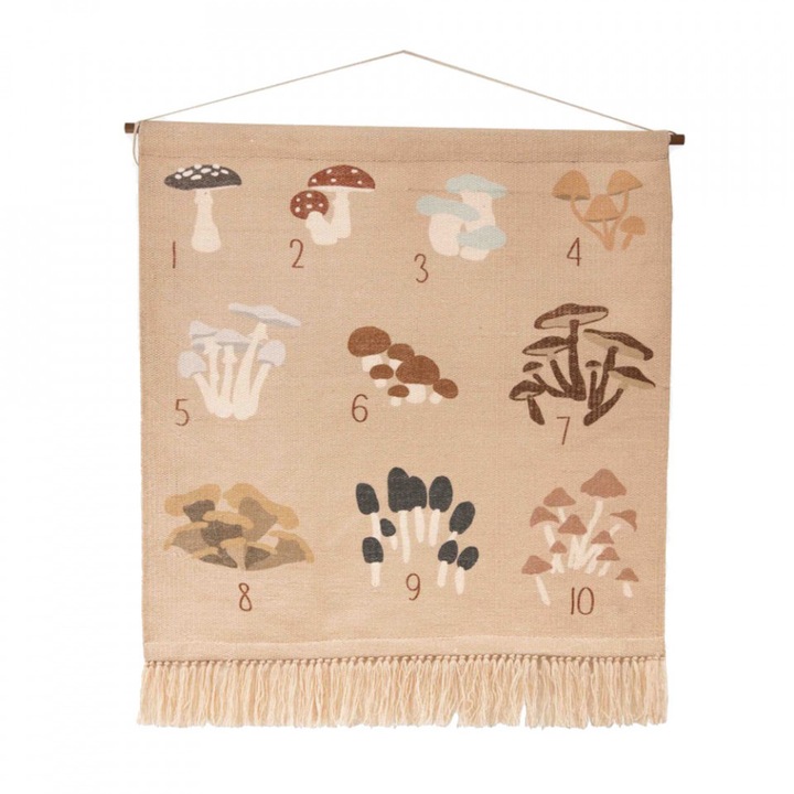 Decoratiune de perete multicolora din bumbac 80x90 cm Forest Kids Depot