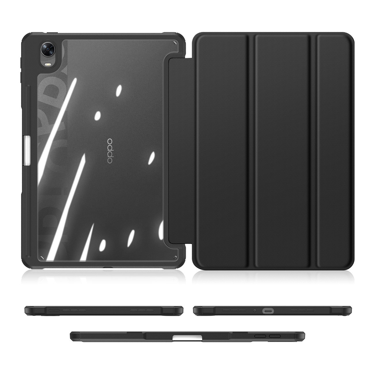 Husa tableta Dux Ducis Toby pancerne cu clapa Smart Case, suport pentru stylus, neagra, set