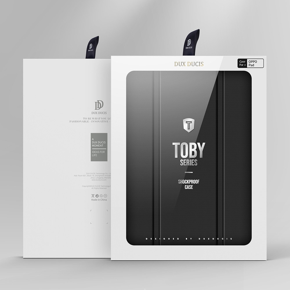 Husa tableta Dux Ducis Toby pancerne cu clapa Smart Case, suport pentru stylus, neagra, set