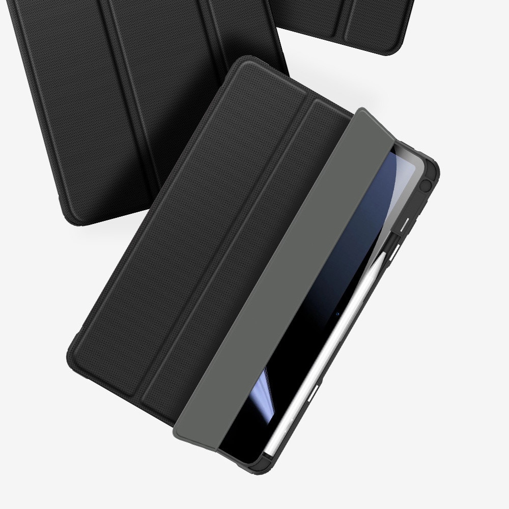 Husa tableta Dux Ducis Toby pancerne cu clapa Smart Case, suport pentru stylus, neagra, set