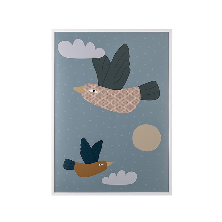 Tablou multicolor din plexiglas si lemn 52x72 cm Lourdes Bloomingville Mini