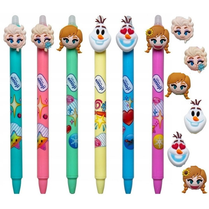 Set 6 pixuri cu radiera, COLORINO, multicolor