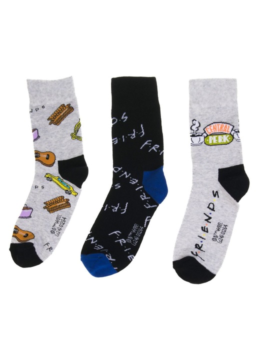 Sosete fancy de diferite culori cu model friends pentru barbati - 3 perechi